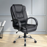 Executive PU Leather Office Desk Computer Chair - Black