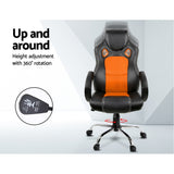 Racing Style PU Leather Office Desk Chair - Orange