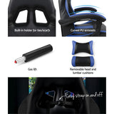 Gaming Office Chair Computer Seating Racer Black and Blue