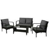 Gardeon Outdoor Furniture Lounge Table Chairs Garden Patio Wicker Sofa Set
