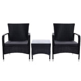 Outdoor Furniture Patio Set Wicker Outdoor Conversation Set Chairs Table 3PCS