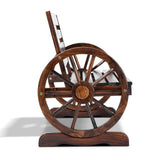 Gardeon Wooden Wagon Wheel Bench - Brown