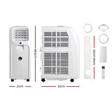 Devanti Portable Air Conditioner Cooling Mobile Fan Cooler Remote Window Kit White 2000W