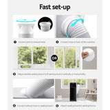 Devanti Portable Air Conditioner Cooling Mobile Fan Cooler Dehumidifier White 2500W