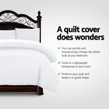 Giselle Bedding Queen Size Classic Quilt Cover Set - White