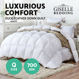 Giselle Duck Down Feather Quilt 700GSM Blanket Duvet Cover Doona Winter Queen