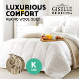 Giselle Bedding King Size Merino Wool Duvet Quilt