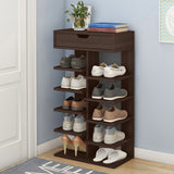 Retreat 6 Tier Shoe Rack Storage Shelf Organizer (Black Walnut) and WHITE