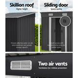 Giantz 1.94 x 1.21m metal Base Garden Shed - Grey