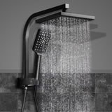 Cefito WELS 8'' Rain Shower Head Set Square Handheld High Pressure Wall Black