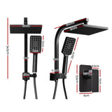 Cefito WELS 8'' Rain Shower Head Mixer Square Handheld High Pressure Wall Black