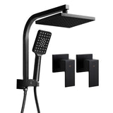 Cefito WELS 8'' Rain Shower Head Taps Square Handheld High Pressure Wall Black