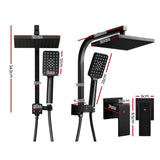 Cefito WELS 8'' Rain Shower Head Taps Square Handheld High Pressure Wall Black