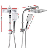 Cefito WELS 8'' Rain Shower Head Set Square Handheld High Pressure Wall Chrome