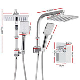 Cefito WELS 8'' Rain Shower Head Mixer Square Handheld High Pressure Wall Chrome