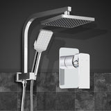 Cefito WELS 8'' Rain Shower Head Mixer Square Handheld High Pressure Wall Chrome
