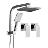 Cefito WELS 8'' Rain Shower Head Taps Square Handheld High Pressure Wall Chrome