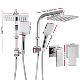 Cefito WELS 8'' Rain Shower Head Taps Square Handheld High Pressure Wall Chrome