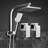 Cefito WELS 8'' Rain Shower Head Taps Square Handheld High Pressure Wall Chrome