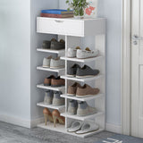 Retreat 6 Tier Shoe Rack Storage Shelf Organizer (Black Walnut) and WHITE