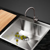 Cefito Stainless Steel Kitchen Sink 530X500MM Under/Topmount Sinks Laundry Bowl Silver
