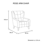 Rose Arm Chair Printing on Seat