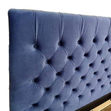 Anna Bedframe King Size Velvet Fabric Blue Colour