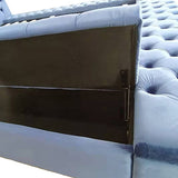 Anna Bedframe Queen Size Velvet Fabric Blue Colour