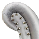 Elsa Bedframe King Size Velvet Fabric Navy Grey Colour