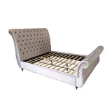 Elsa Bedframe Queen Size Velvet Fabric Navy Grey Colour