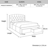 Stella Bedframe King Size Navy Blue