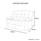 Fantasy Recliner Pu Leather 2R Black