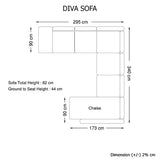 Diva Sofa U Shape Large Size White Colour Bonded Leather