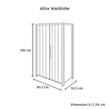 Alexa Rustic 2 Door Wardrobe