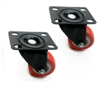 8 x 2" Polyurethane Castor Wheels - Swivel and 4 with brake