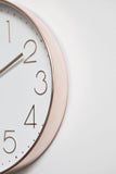 Modern Wall Clock Silent Non-Ticking Quartz Battery Operated Rose Gold