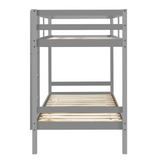 Tracey Solid Pinewood Kids' Single Bunk Bed Dark Grey