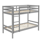 Tracey Solid Pinewood Kids' Single Bunk Bed Dark Grey