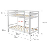 Tracey Solid Pinewood Kids' Single Bunk Bed White