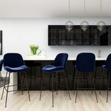 Avery Classic Black Velvet Barstool Set of 2