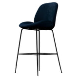 Avery Classic Black Velvet Barstool Set of 2