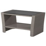 Corby 4 Seater Rattan Outdoor Sofa Lounge Set Natural Grey