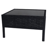 Cory 5 Seater Rattan Outdoor Corner Lounge Sofa Set Black