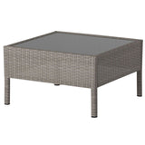Cory 5 Seater Rattan Outdoor Corner Lounge Sofa Natural Grey
