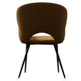 Jessi Gold Velvet Dining Chair with Arm Rest Set of 2