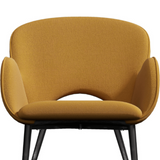 Jessi Gold Velvet Dining Chair with Arm Rest Set of 2