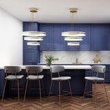 Kylie Modern Slategrey Velvet Barstool with Gold Legs Set of 2