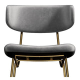 Kylie Modern Slategrey Velvet Barstool with Gold Legs Set of 2