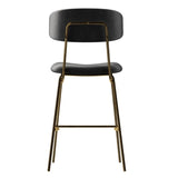 Kylie Modern Slategrey Velvet Barstool with Gold Legs Set of 2