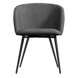Mid-Century Grey Velvet Dining Chair Set of 2